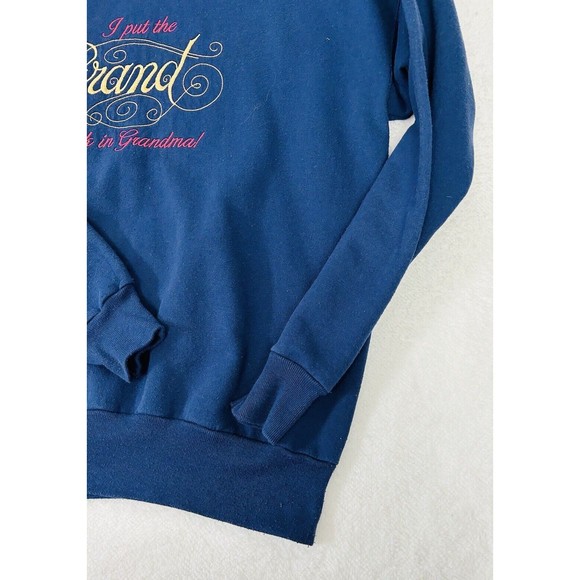 Vintage Grandma Sweatshirt Size XL‎ Embroidered Crewneck Blue - Picture 3 of 11